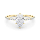 Pear - Shaped Diamond Pavé Engagement Ring with Hidden Halo - Free Chérie Diamonds