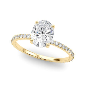 Oval Hidden Halo Engagement Ring