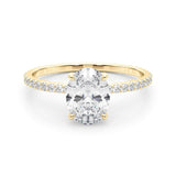Oval Diamond Pavé Engagement Ring with Hidden Halo - Free Chérie Diamonds