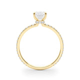 Oval Diamond Pavé Engagement Ring with Hidden Halo - Free Chérie Diamonds
