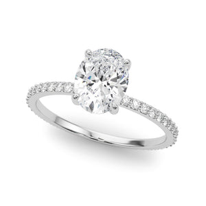 Oval Hidden Halo Engagement Ring