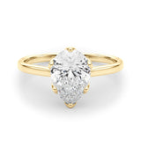 Tulip Basket Pear Solitaire Ring - Free Chérie Diamonds