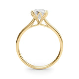 Tulip Basket Pear Solitaire Ring - Free Chérie Diamonds