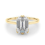 Tulip Basket Emerald Solitaire Ring - Free Chérie Diamonds