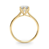 Tulip Basket Emerald Solitaire Ring - Free Chérie Diamonds