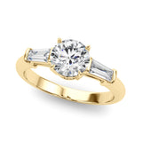 Round - Cut Baguette Engagement Ring - Free Chérie Diamonds