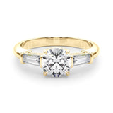 Round - Cut Baguette Engagement Ring - Free Chérie Diamonds