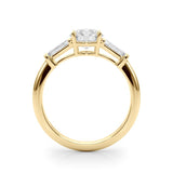 Round - Cut Baguette Engagement Ring - Free Chérie Diamonds