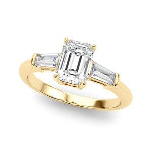 Emerald - Cut Three - Stone Engagement Ring - Free Chérie Diamonds