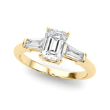 Emerald - Cut Three - Stone Engagement Ring - Free Chérie Diamonds