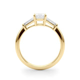 Emerald - Cut Three - Stone Engagement Ring - Free Chérie Diamonds