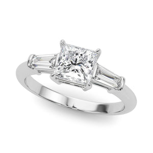 Princess - Cut Baguette Engagement Ring - Free Chérie Diamonds
