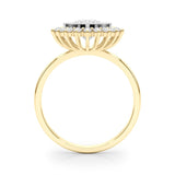 Round Sunflower Halo Engagement Ring - Free Chérie Diamonds