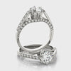 Intricate Round Side Stone Engagement Ring