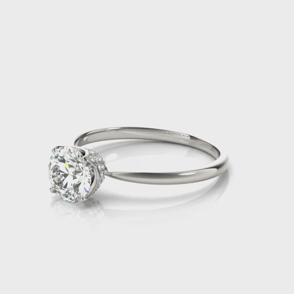 Solitaire Hidden Halo Engagement Ring