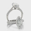 Marquise Pave Halo Engagement Ring