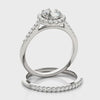 Round Halo Engagement Ring With Side Stones