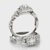 Halo Engagement Ring With Side Stones