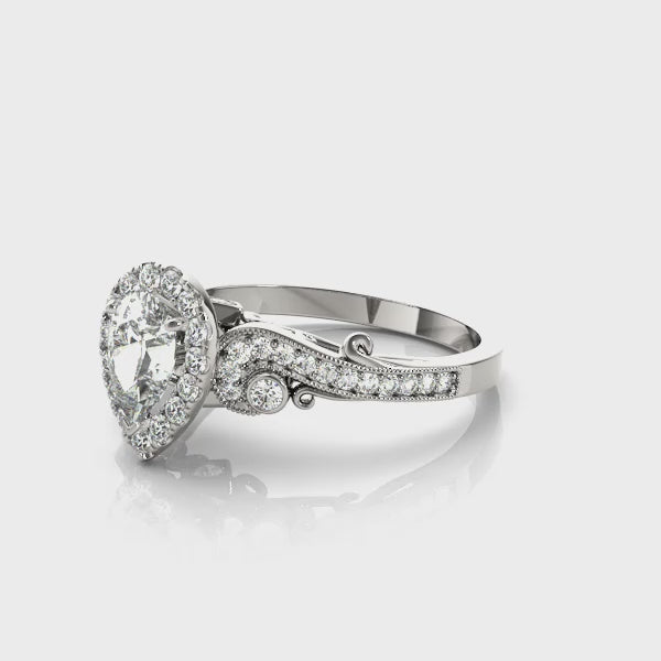 Pear-Cut Halo Engagement Ring