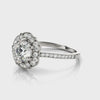 Petal Halo Side Stone Ring