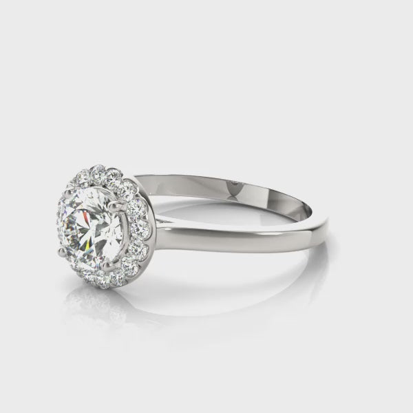 Round Halo Engagement Ring