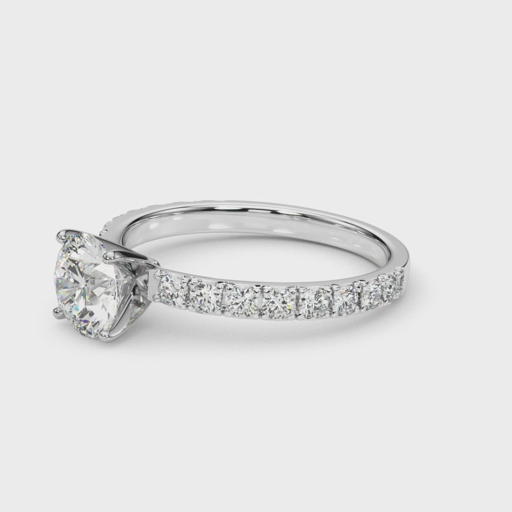 Round Side Stone Ring