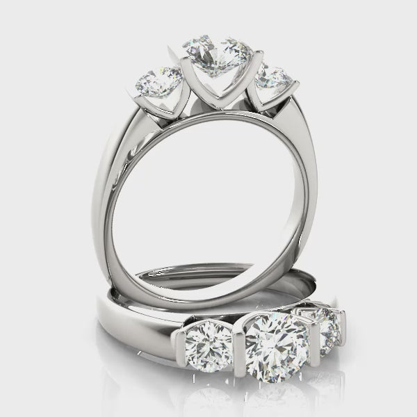 Three-Stone Solitaire Engagement Ring