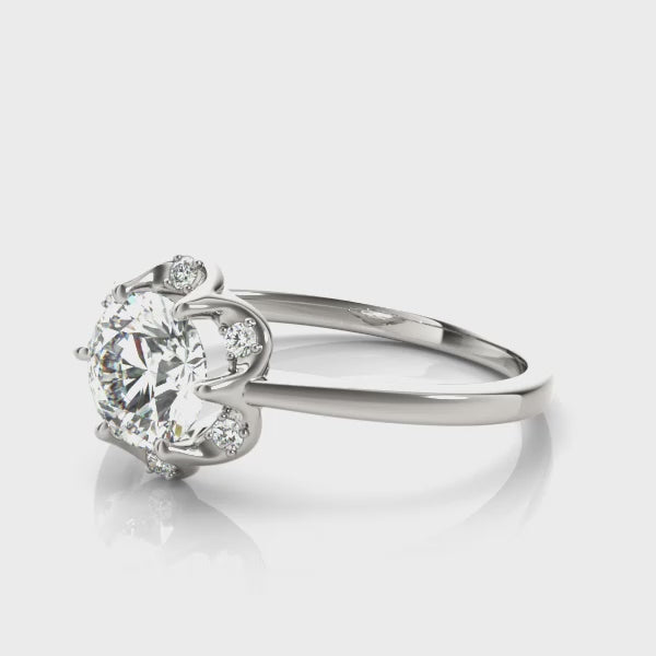 Solitaire Halo Engagement Ring