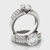 Multirow Round Diamond Engagement Ring