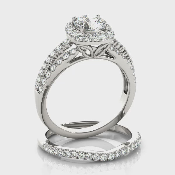 Halo Multirow Engagement Ring