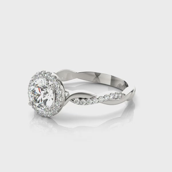 Round Halo Engagement Ring