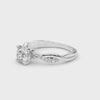 Round Twist Side Stone Engagement Ring