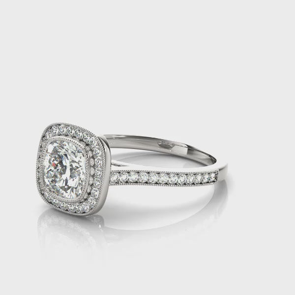 Diamond Prong Halo Engagement Ring