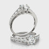 Round Diamond Side Stone Engagement Ring