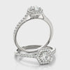 Six-Sided Halo Engagement Ring