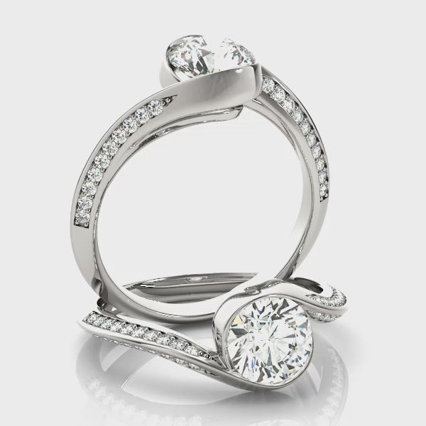Pave Bypass Engagement Ring