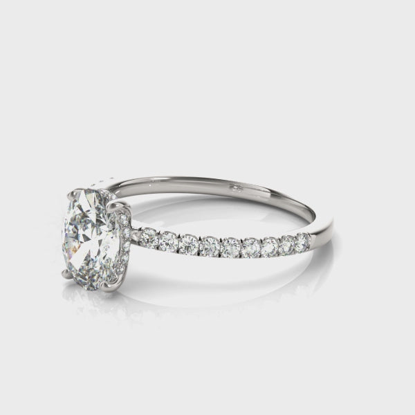 Oval Hidden Halo Ring