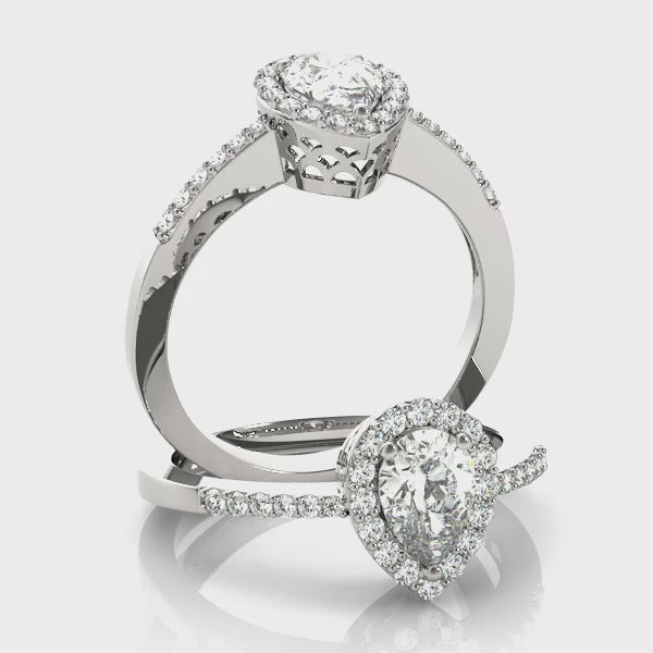 Halo Pear-Cut Engagement Ring