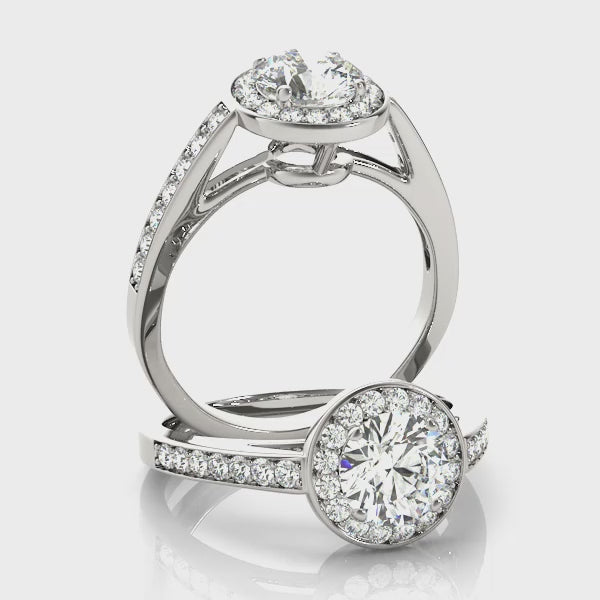 Bridged Halo Engagement Ring