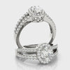 Multirow Oval Halo Engagement Ring