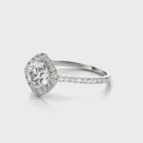Cushion-Cut Halo Engagement Ring