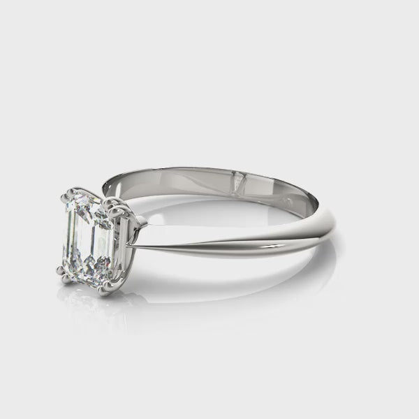 Emerald-Cut Solitaire Engagement Ring