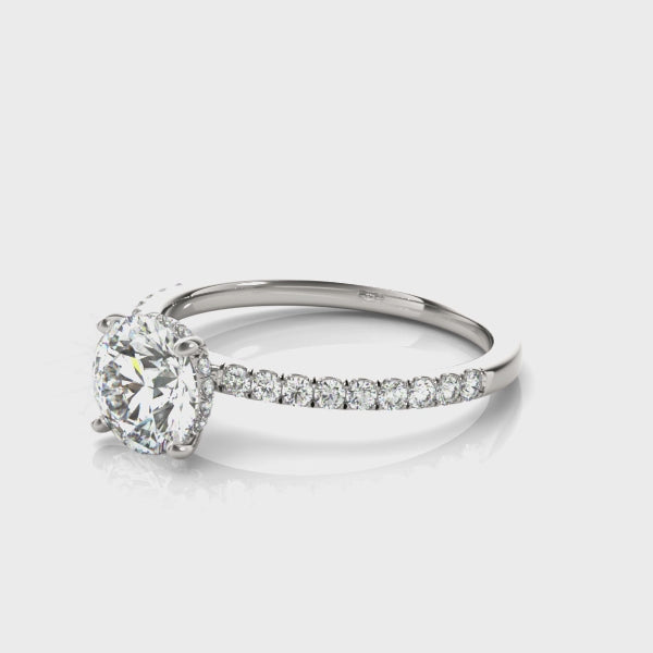 Round Hidden Halo Ring