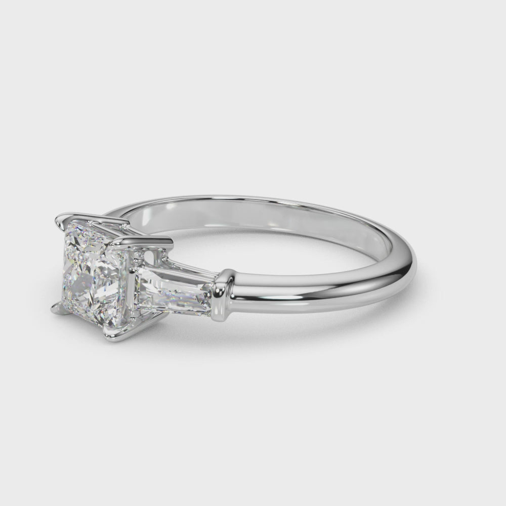 Princess-Cut Baguette Engagement Ring