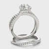 Multirow Petite Halo Engagement Ring