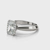 Solitaire Emerald-Cut Halo Engagement Ring
