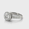 Multirow Round Halo Engagement Ring