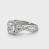 Round Twist Halo Engagement Ring
