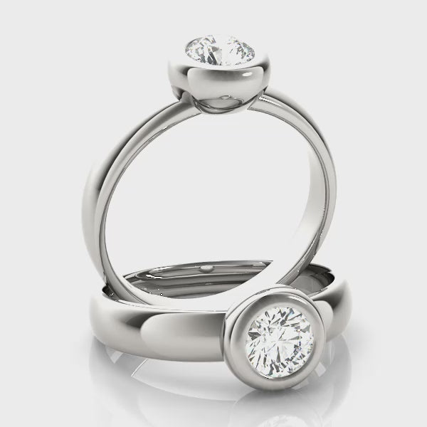 Solitaire Circled Diamond Engagement Ring