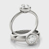 Solitaire Circled Diamond Engagement Ring